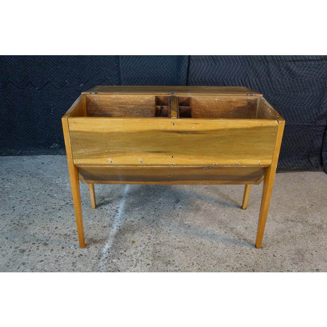 Antique Country French Rustic Walnut Dough Bin Box Petrin Cabinet Table 38" For Sale - Image 10 of 18