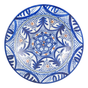 Italian Studio Pottery Faience Dish with Geometric and Floral Pattern, 1960s