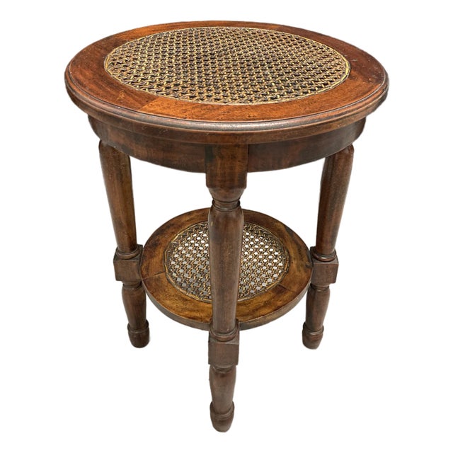 Mahogany Two-Tier Accent Table For Sale