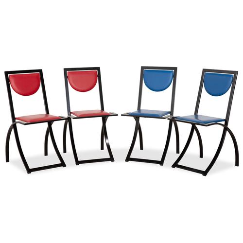 Sinus Chairs in Blue and Red Leather from KFF, Set of 4 For Sale - Image 13 of 13