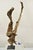 Vintage Abstract Sculpted Wood Sculptural Free Form Table Sculpture. Item features solid wood natural formation, steel...