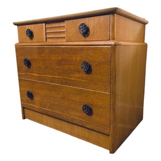 Mid-Century Chest of Drawers in Teak Dresser with Decorative Handles, 1960s For Sale