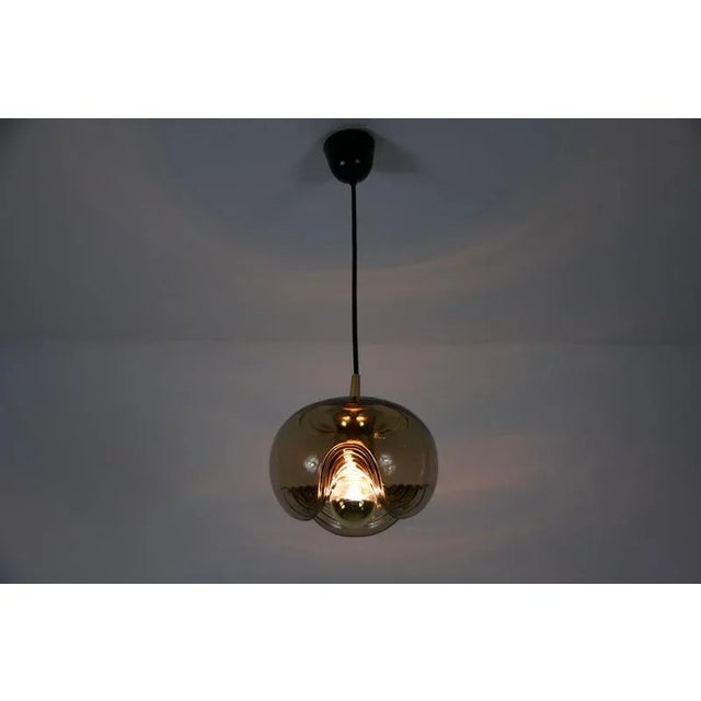 Amber Glass Pendant Lamp attributed to Koch & Lowy for Peill and Putzler, 1960s For Sale - Image 9 of 12