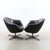 Vintage Swivel Chairs in Black Synthetic Leather with Chrome Bases, 1990, Set of 2 For Sale - Image 4 of 17