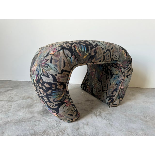 Postmodern 1980s Postmodern Waterfall Upholstered Bench For Sale - Image 3 of 10