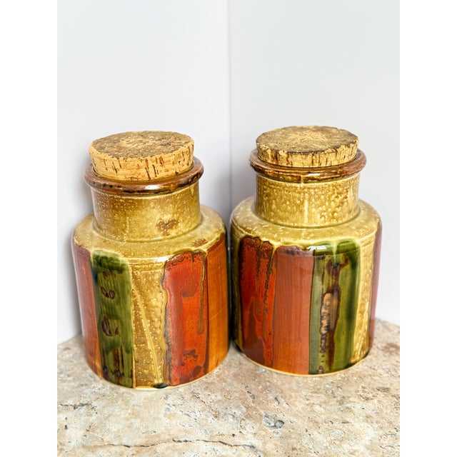 Mid-Century Modern Vintage 1970s Japanese Pottery Canisters - Set of 3 For Sale - Image 3 of 4