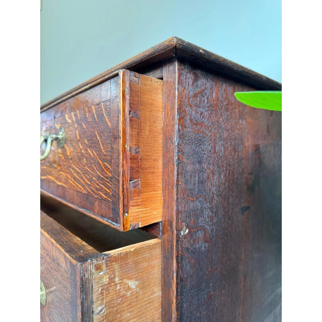 Georgian Chest of Drawers in Oak with Metal Handles For Sale - Image 10 of 18