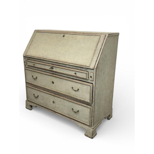 Wood Antique Swedish Secretaire in Pine, 1830 For Sale - Image 7 of 9