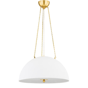 Hudson Valley Lighting Mark D. Sikes Chiswick 3-Light Pendant, Aged Brass/White Plaster