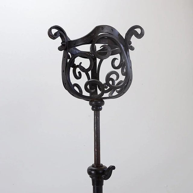 Art Nouveau Style Wrought Iron Tripod Candlestick For Sale - Image 10 of 16