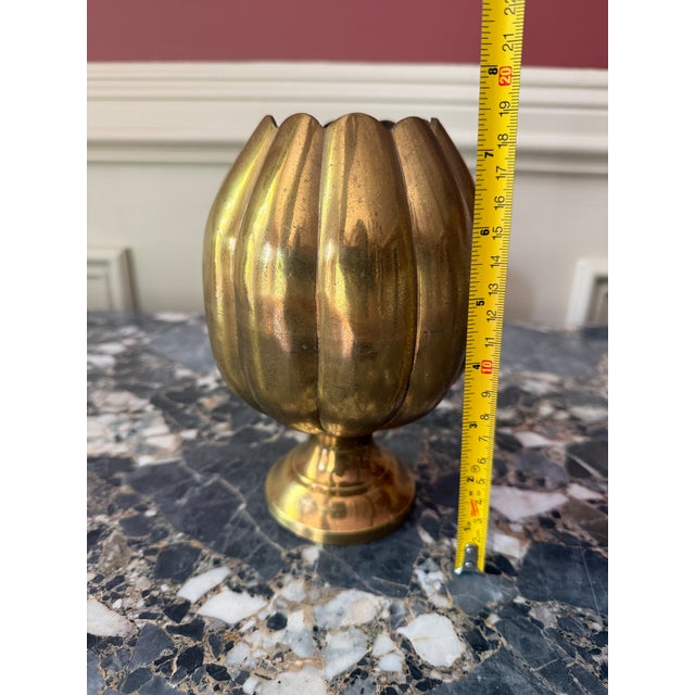 Brass Lotus Planter Vase For Sale In Cincinnati - Image 6 of 7