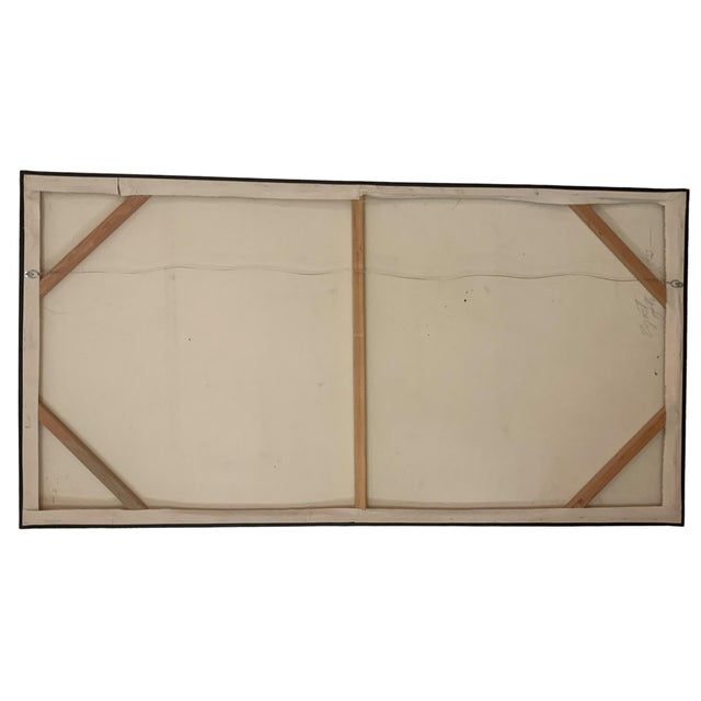 Late 20th Century Abstract Acrylic Painting on Canvas "Egrets Get a Bullfrog" Unframed For Sale In Los Angeles - Image 6 of 8