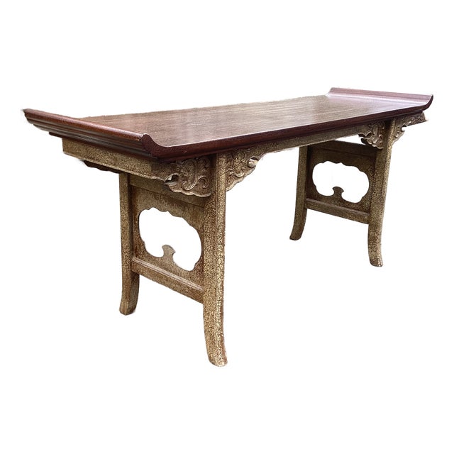 1980s Marge Carson Hollywood Regency Style Console Alter Style Table For Sale