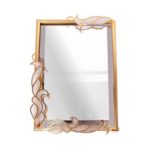 Majestic backlit mirror by kurt faustig with applications of swarovski crystal elements screwing mounted on a gilded brass...
