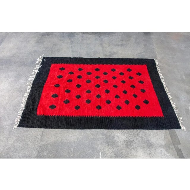Mid-Century Modern Hand-Woven Kilim Rug, Former Yugoslavia, 1960s For Sale - Image 6 of 8