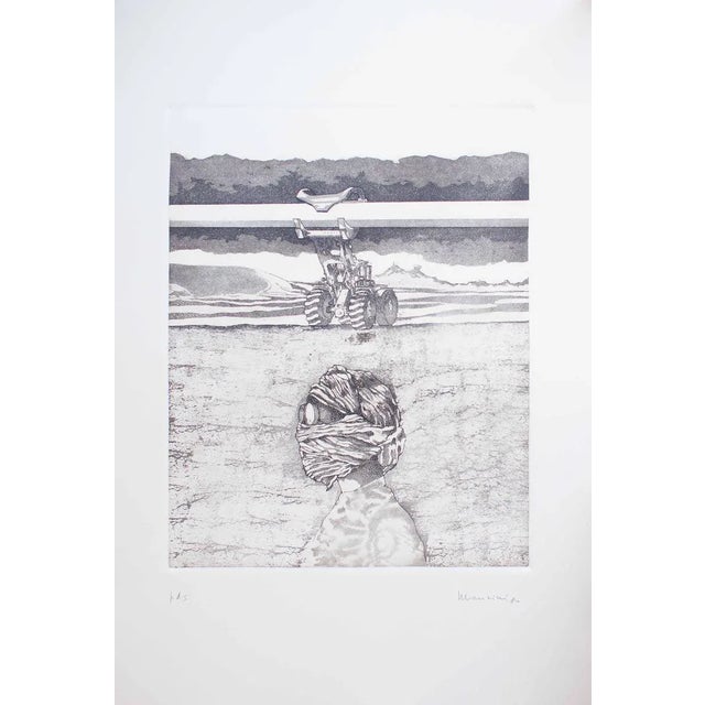Building Site - Original Etching by Francesco Manzini - 1980 1980 For Sale - Image 5 of 5