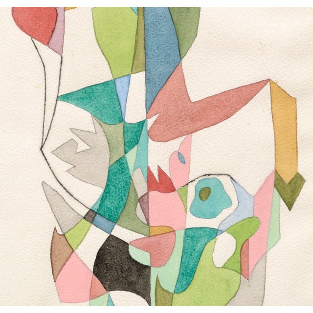 Paper Ellwood Graham "Indian Dance" Abstract Geometric Composition Circa Early 1960s For Sale - Image 7 of 9