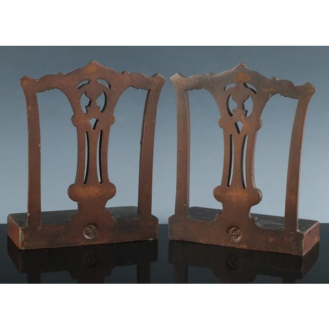 American Bookends in the Form of a Chippendale Chair Back, Bradley & Hubbard For Sale In Philadelphia - Image 6 of 8