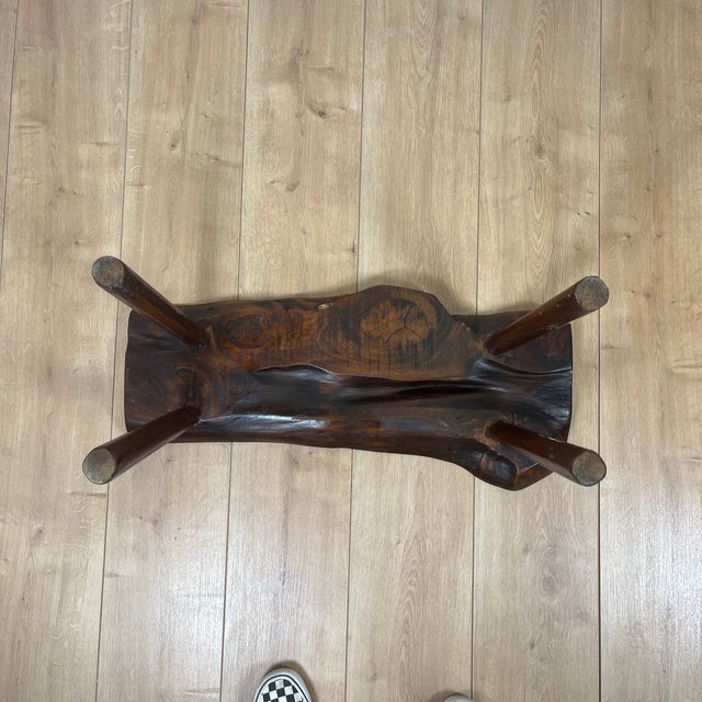 Wabi Sabi Rustic Bench in Elm, 1950s For Sale - Image 9 of 13