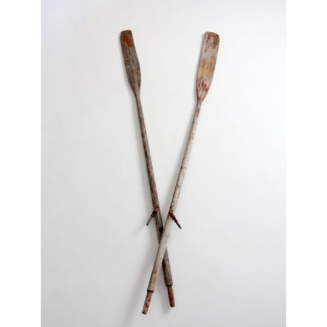 Vintage Wooden Boat Oars Pair For Sale - Image 12 of 13