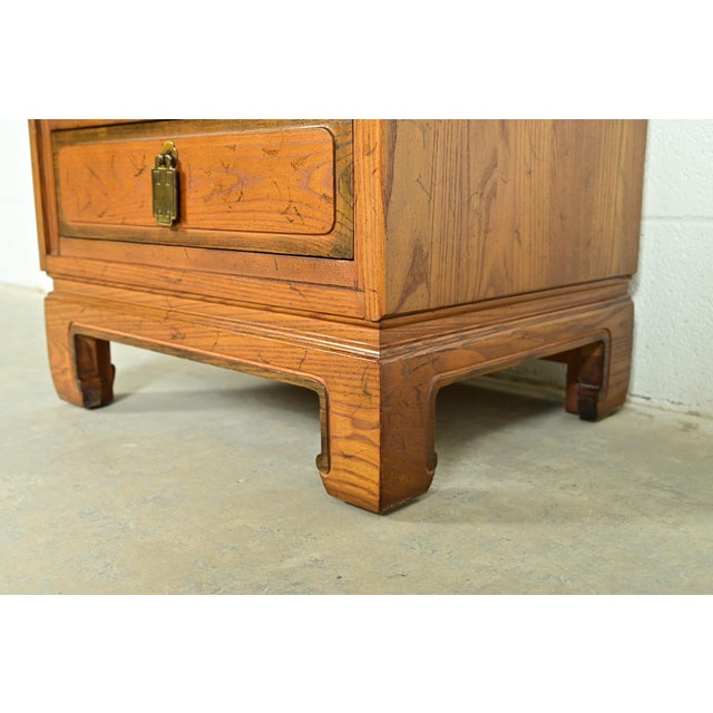 Davis Cabinet Co. Mid-Century Hollywood Regency Chinoiserie Teak Nightstand, Circa 1960s For Sale - Image 10 of 15