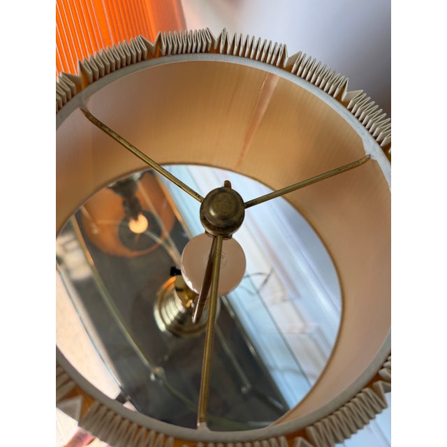 Vintage Stiffel Hollywood Regency Solid Brass Table Lamps w/ Shade – a Pair For Sale - Image 9 of 12