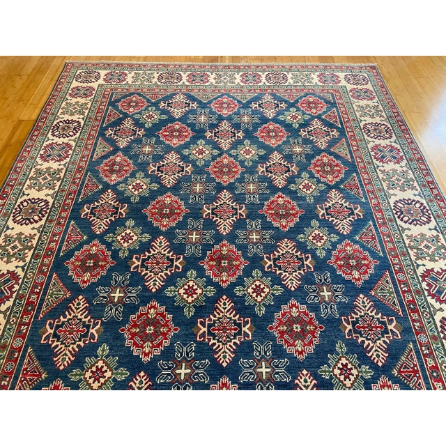 Ivory Tribal Super Kazak Area Rug 8x10 For Sale - Image 8 of 11