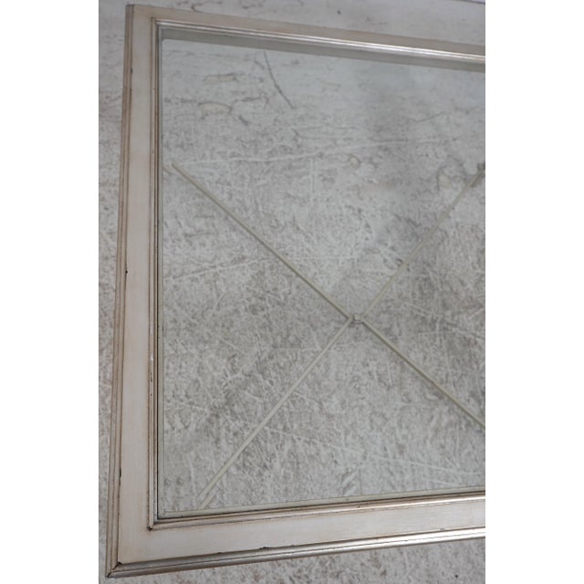 Silver Modern Hollywood Regency Square Silver Leaf Coffee Table For Sale - Image 8 of 13