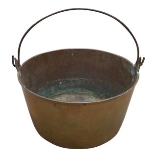 American Cast Brass and Forged Iron Handled Pail Bucket, Circa 1860s For Sale