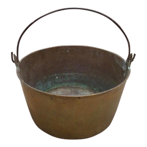 American Cast Brass and Forged Iron Handled Pail Bucket, Circa 1860s