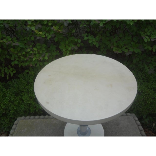 French Modern Chrome and Parchment Table For Sale - Image 9 of 11