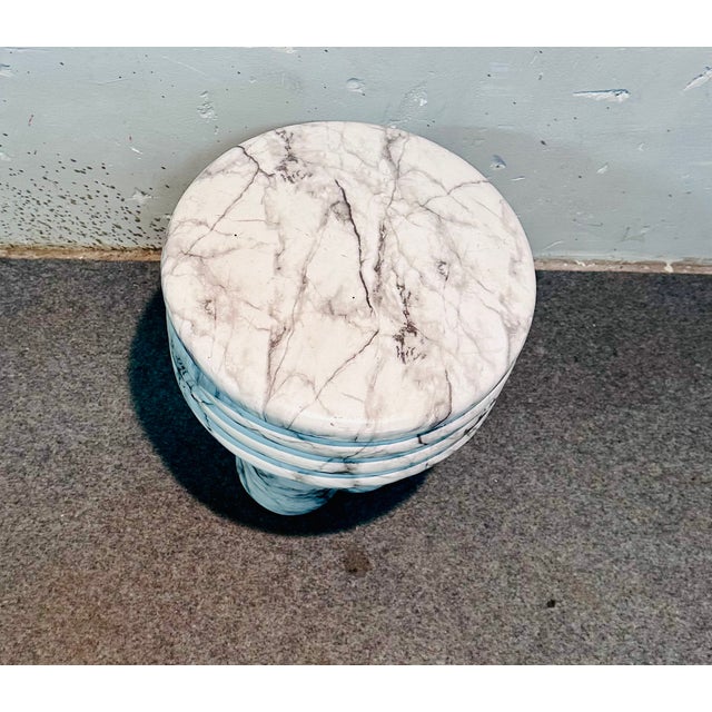 Coffee Table in Imitation Marble Resinated Ceramic For Sale - Image 5 of 6