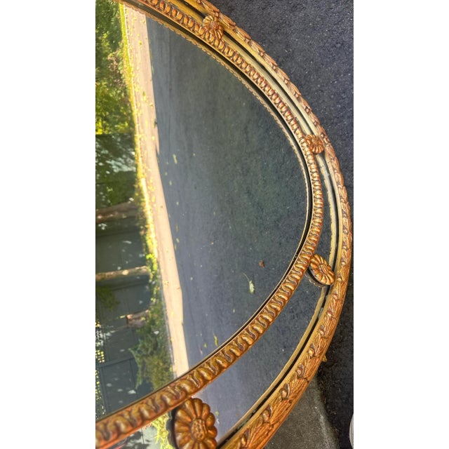 Mirror Fair Carved Oval Giltwood Mirror by Stephen Cavallo For Sale In New York - Image 6 of 7