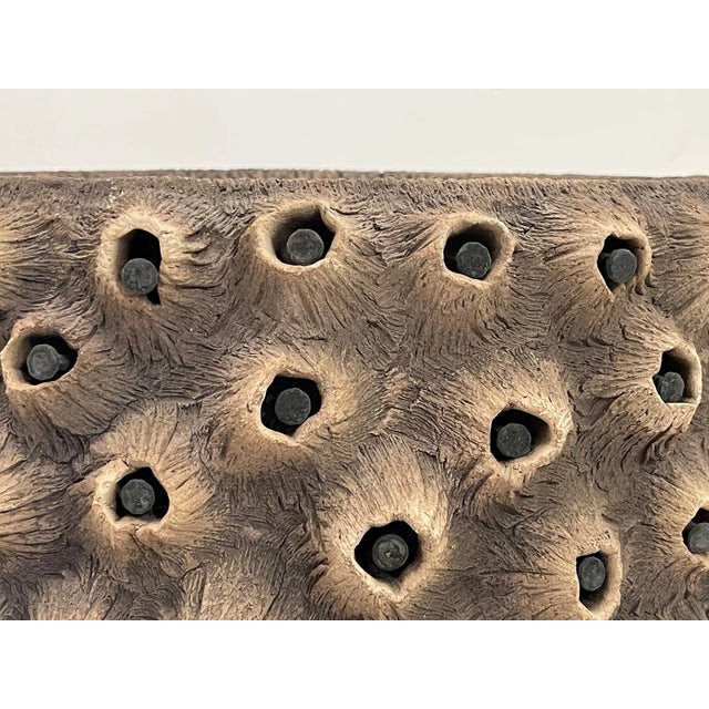 Rob Sieminski (American, b.1953) Large Hand Built Pottery Nail Encrusted Vessel For Sale In New York - Image 6 of 7