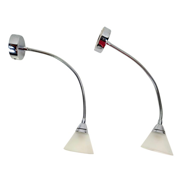 Postmodern Flexible Gooseneck Wall Light from Alva-Line, Italy, 1970s, Set of 2 For Sale
