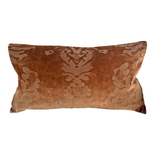 Venezia Rame Velvet Lumbar Pillow For Sale