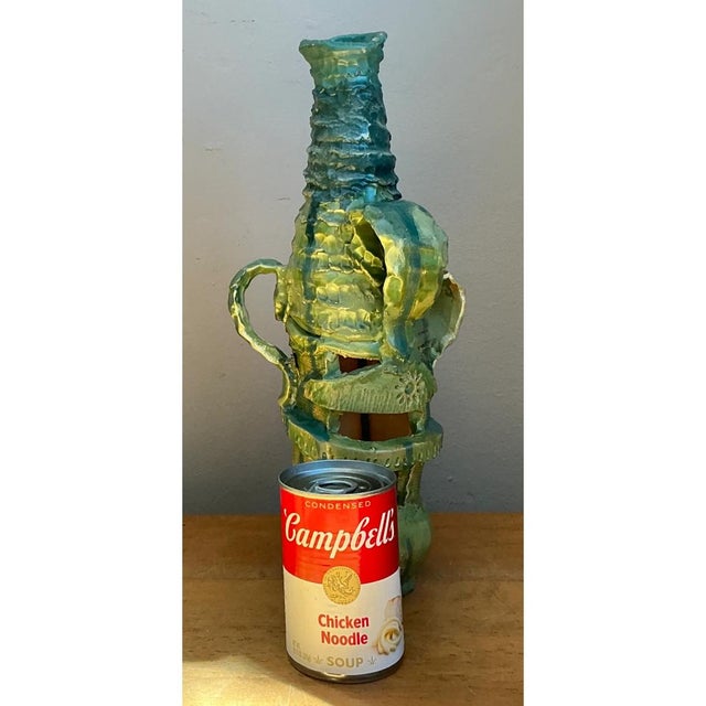 Vintage Abstract Glazed Cutout Ceramic Vase For Sale - Image 11 of 12