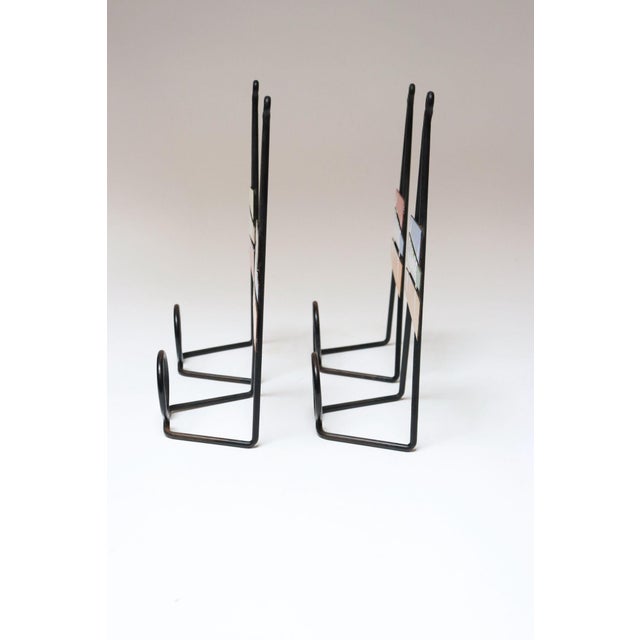 Mid-Century Modern Set of Four Italian Modern Enamel and Steel "Fish" Mounted Coat Hooks by Siva For Sale - Image 3 of 12