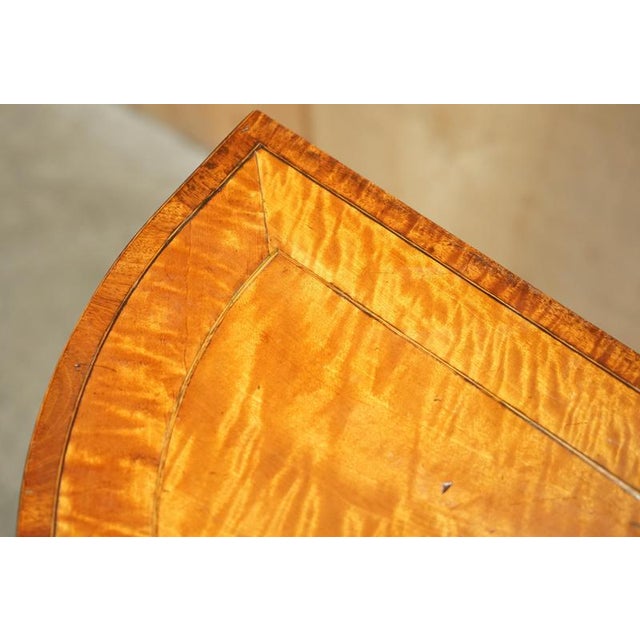 Wood Sheraton Satinwood Demi Lune Console Tables, Set of 2 For Sale - Image 7 of 18