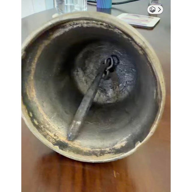 Asian Vintage Tibetan Buddhist Brass Bell With Ritual Handle For Sale - Image 3 of 3