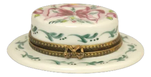 Limoges Flowered Hat Accent Box