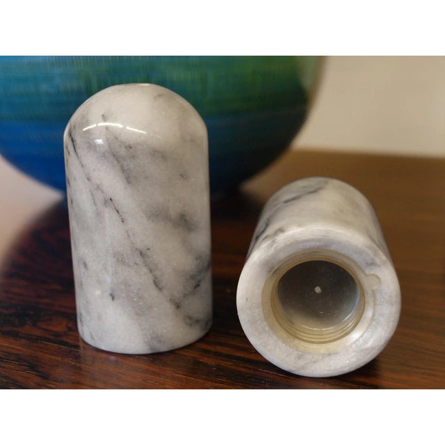 Salt and Pepper Shakers in Carrara Marble, 1970s For Sale - Image 10 of 18