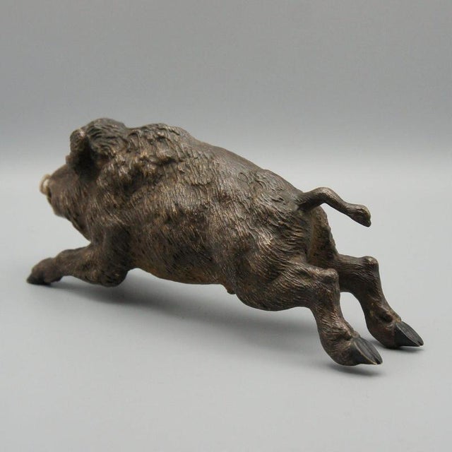 Franz Bergman, Running Boar, 1890s, Bronze For Sale - Image 4 of 8