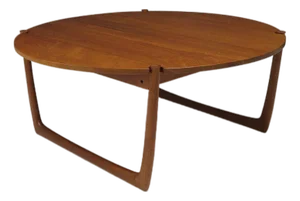 C. 1955 Peter Hvidt for France & Daverkosen Solid Teak Round Coffee Table