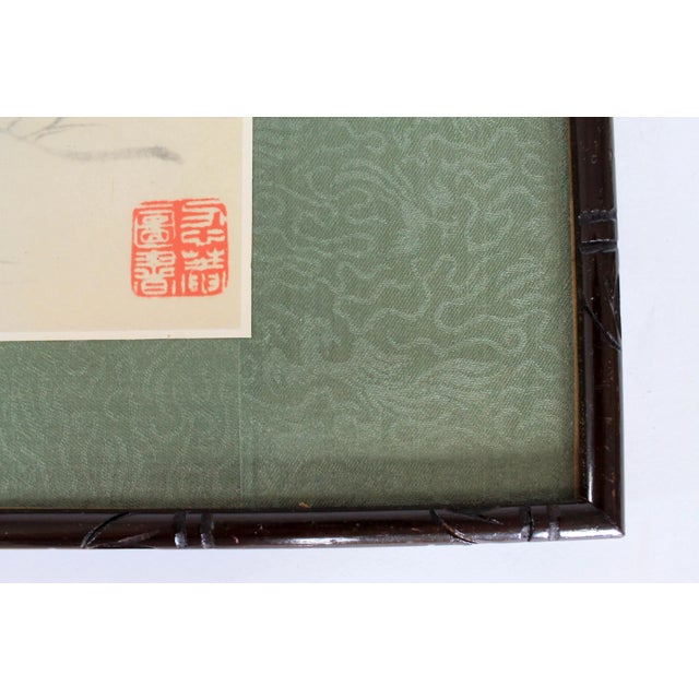 Vintage Framed Japanese Print Wall Hanging For Sale In Milwaukee - Image 6 of 7