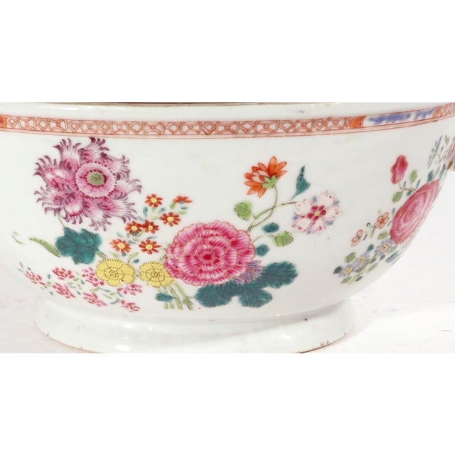 Chinese Export Famille Rose Porcelain Soup Tureen, Cover & Stand, Circa 1765 For Sale - Image 11 of 18