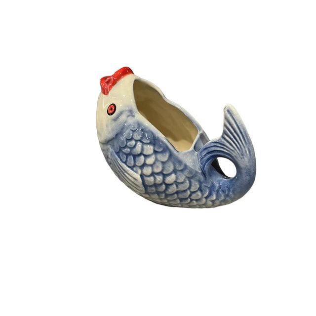 Art Nouveau 1930’s Shorter and Sons Fish Gravy Boat and Plate Set- 2 Pieces For Sale - Image 3 of 8