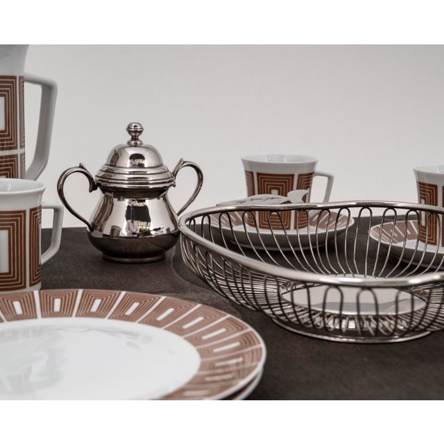 Mid-Century Modern Tête-À-Tête for Two on Wooden Tray by Victoria La Couronne for Fürstenberg, 1960s, Set of 14 For Sale - Image 10 of 15