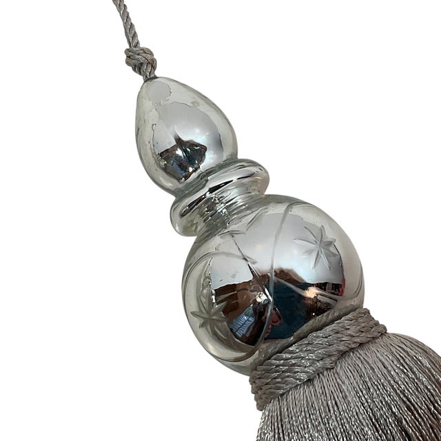 Silver Gray Tassels - A Pair For Sale - Image 4 of 8