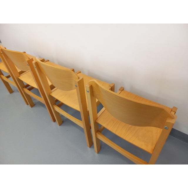 Minimalist Beechwood Chairs, 1980s, Set of 4 For Sale - Image 14 of 18